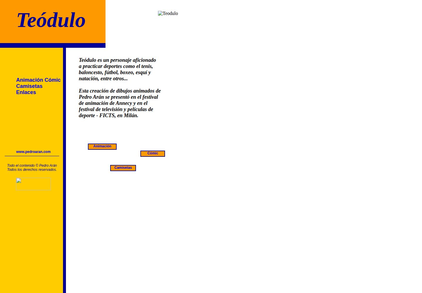 Teodulo website screenshot
