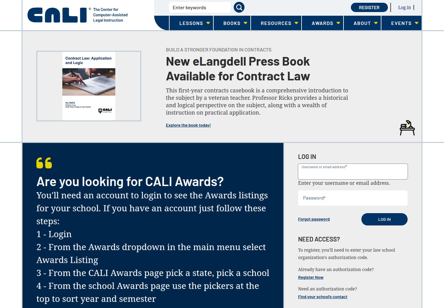 The Center for Computer-Assisted Legal Instruction website screenshot